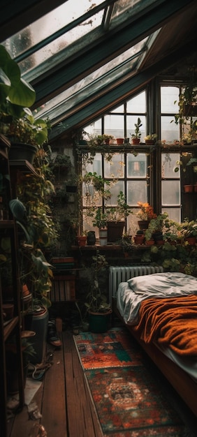 A window with a plant on it