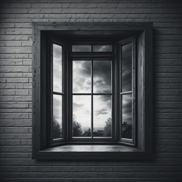 Premium Photo A window with a view of a cloudy sky and the sun shining through it.