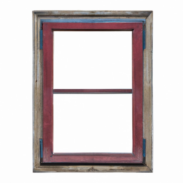 Photo a window with a wooden frame