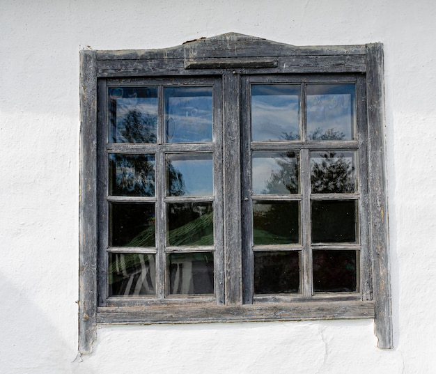 Photo window with wooden shutters