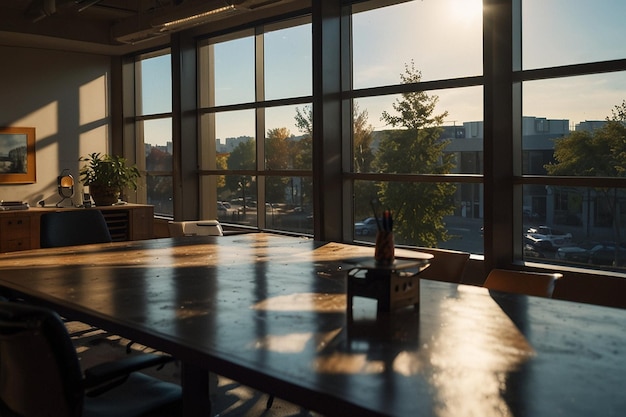 Window Wonderland Sunlit Desks in an Open Office