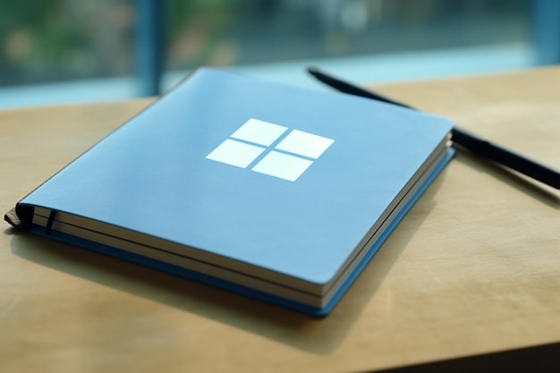 Логотип Windows 11 на экране ноутбука Новое обновление операционной системы от Microsoft Generative AI