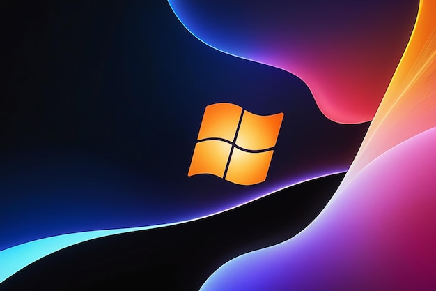 Windows 11 wallpaper with bloom and glowing logo | Premium AI-generated