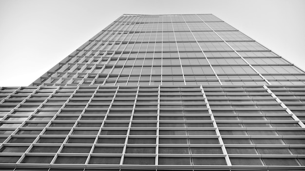 The windows of a modern building for offices Business buildings architecture Black and white