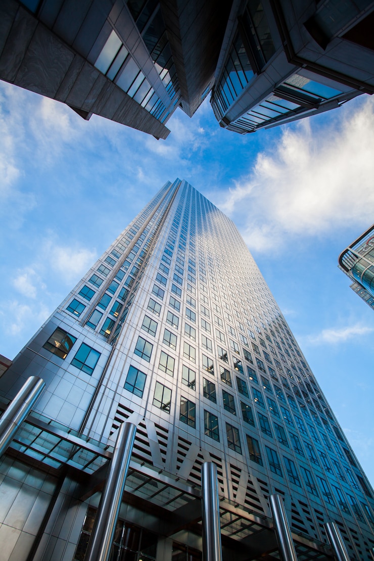 Windows of Skyscraper Business Office Corporate gebouw in Londen, Engeland, VK