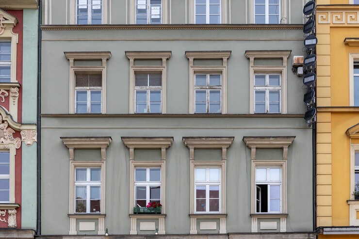 Фотография окна старого здания в париже, франция архитектурный фон
