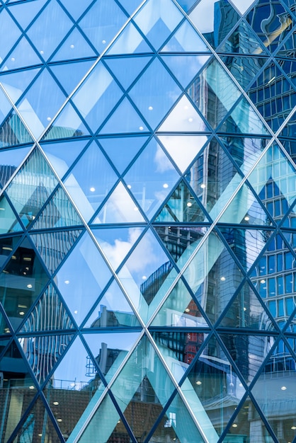 Windows of Skyscraper Business Office with blue sky