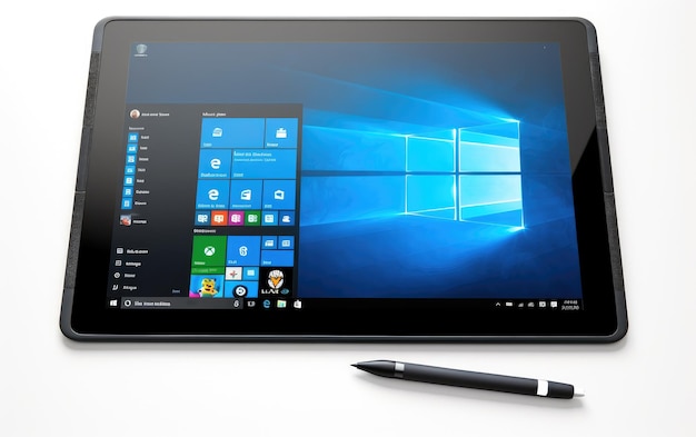 写真 白い背景のwindowsタブレット