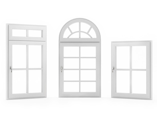 Windows on white background