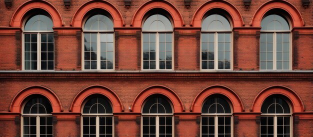 Windows with red brick decorations