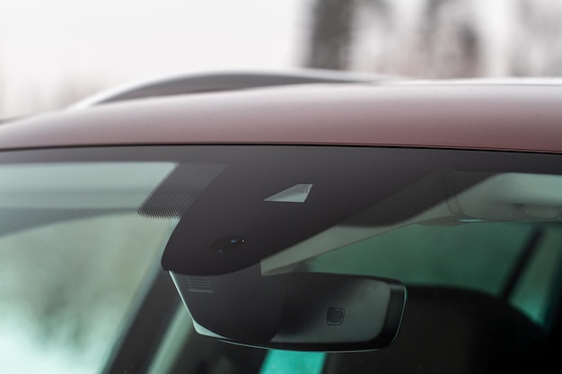 Photo windshield rain and light sensors of modern car car rain sensor