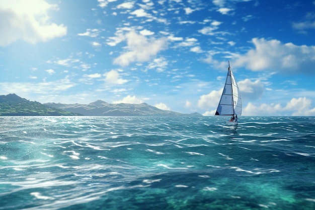 Windsurfers in crystal clear waters