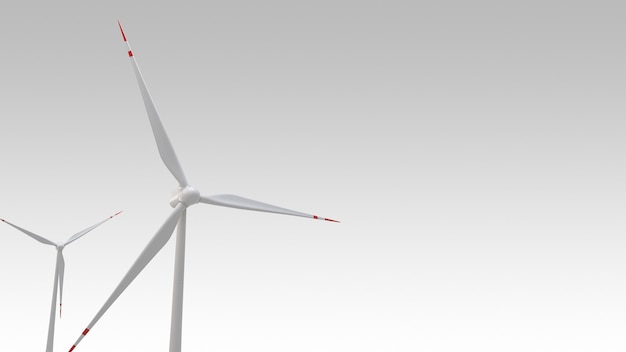 Windturbine energieopwekking windenergiecentrale 3d render