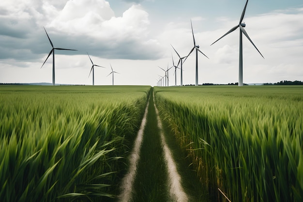 Windturbines in het veld