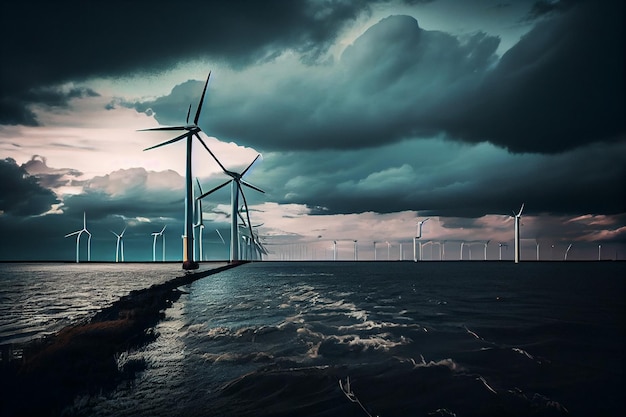 Windturbines in zee Alternatieve energiebron generatief ai