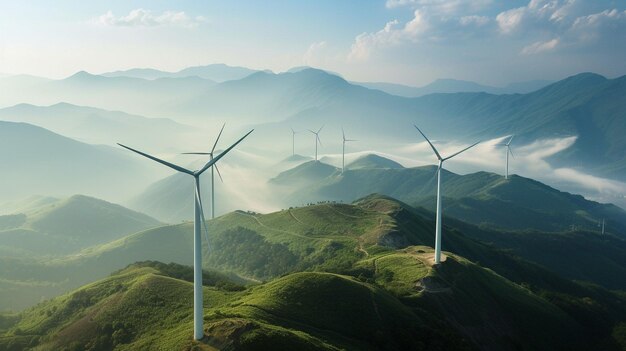 windturbines op een berg