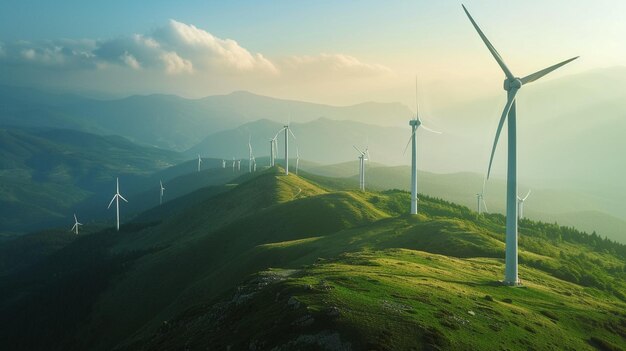 windturbines op een berg