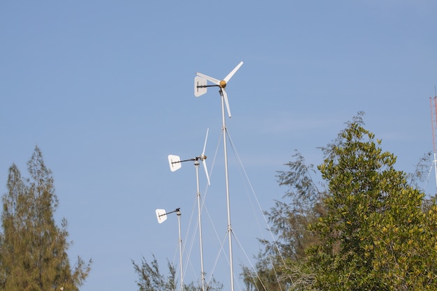 Windturbines op een boerderij