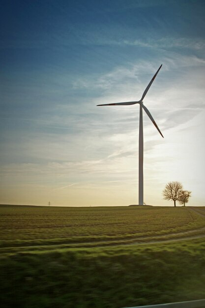 Windturbines op het veld