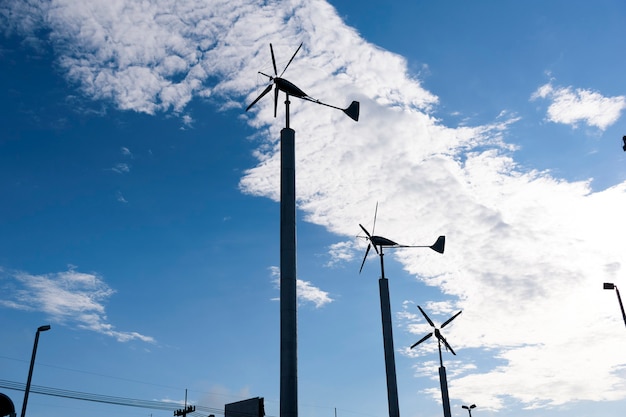 Windturbines produceren schone energie voor de wereld