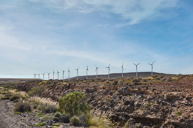 Windturbines zijn generatoren van milieuvriendelijke energie, windenergie. Hernieuwbare energie