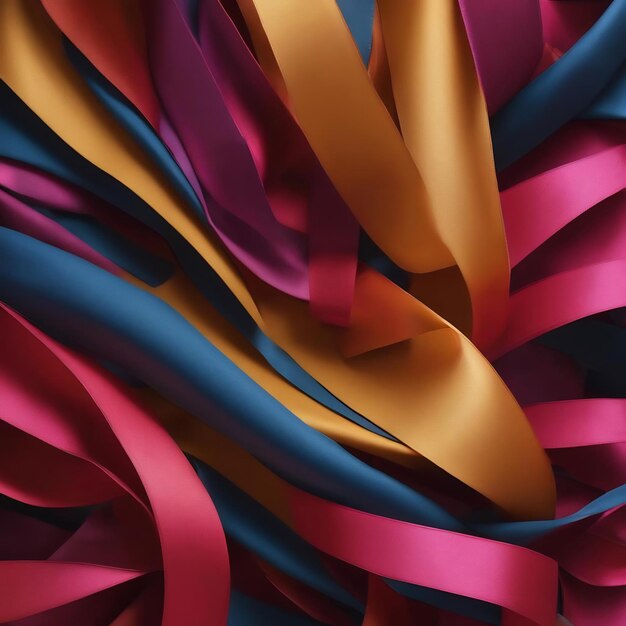 Windy fabric ribbon as an abstract wallpaper d rendering
