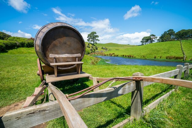 Wine Barrel in Green Grass Field