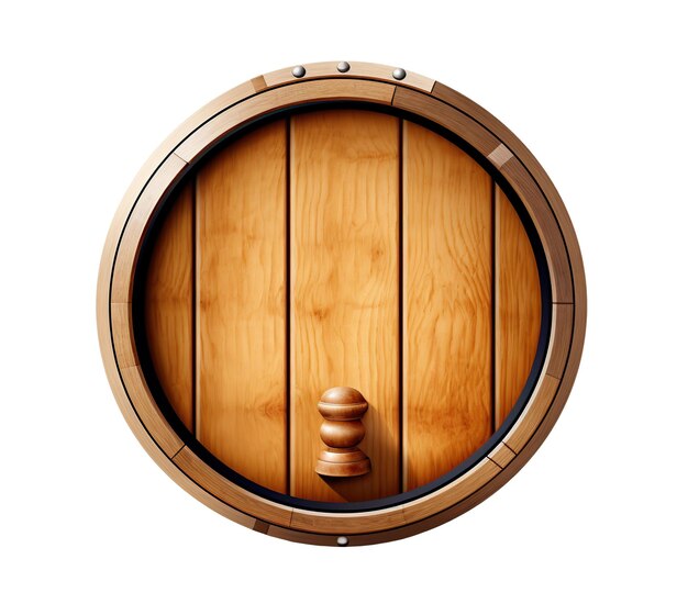 Wine barrel isolated on white or transparent background cutout Generative AI illustration