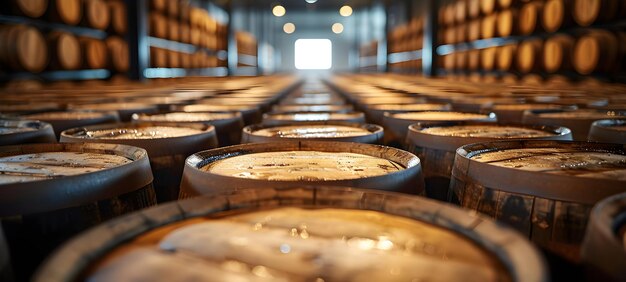 wine barrels in cellar