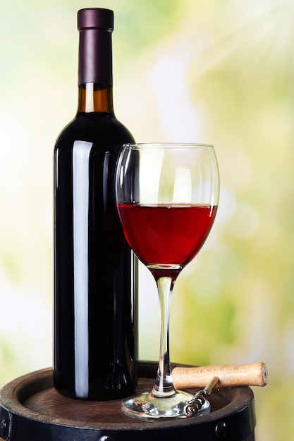 Wine on blurred natural background