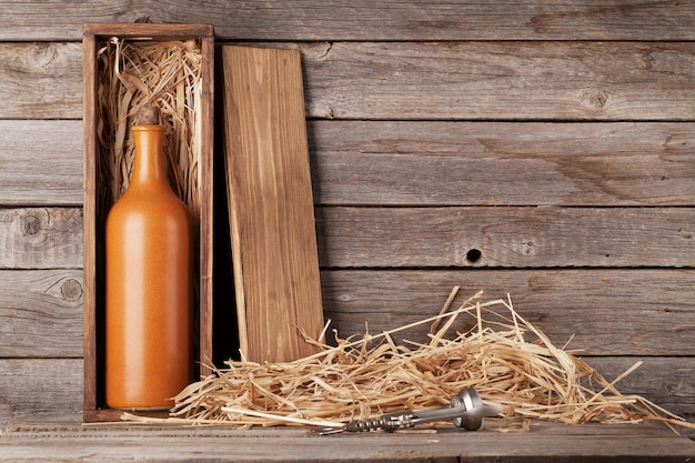 Wine bottle in box