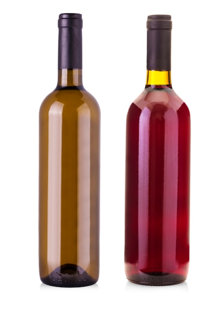 wine bottle isolated on white.