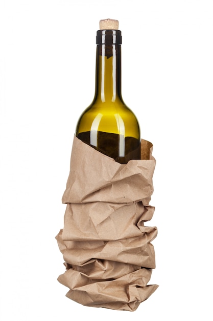 Wine bottle isolated on white 