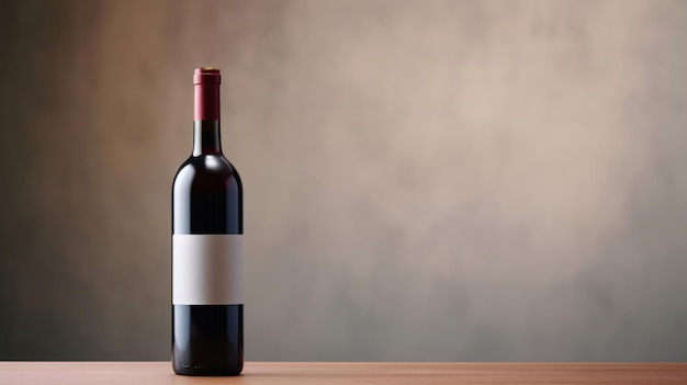 Photo wine bottle mockup and blank label for your text or design
