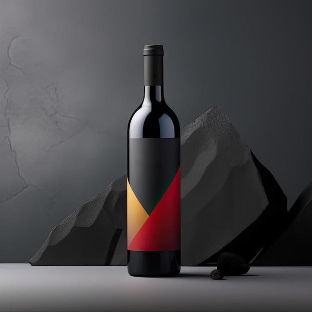 Wine Bottle Mockup Generative AI