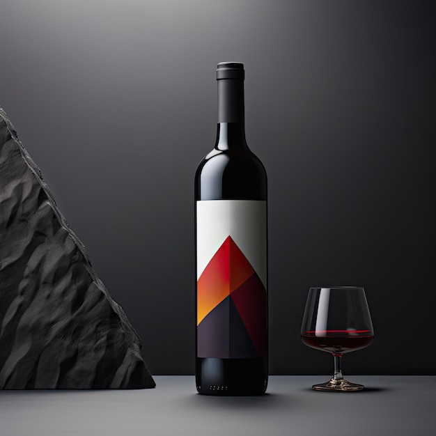 Wine Bottle Mockup Generative AI