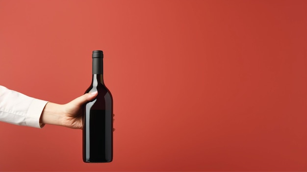 wine bottle mockup with soft background