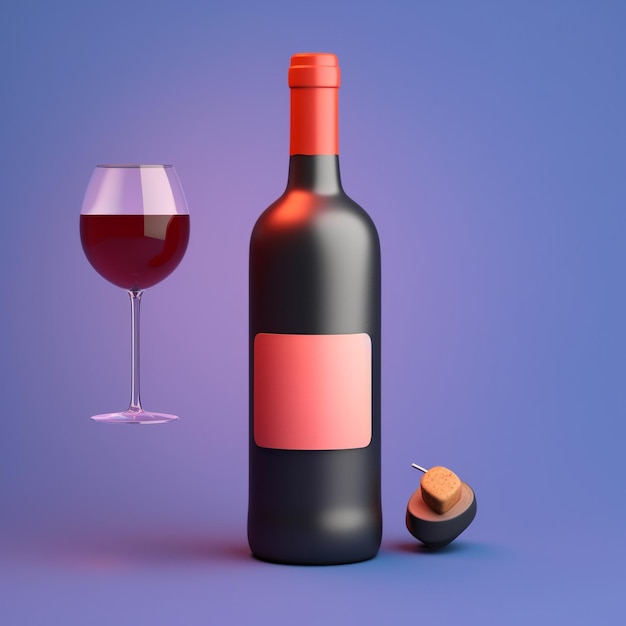 Photo wine bottle mockup