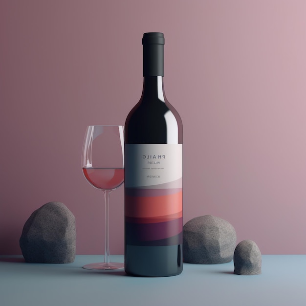 Wine bottle mockup