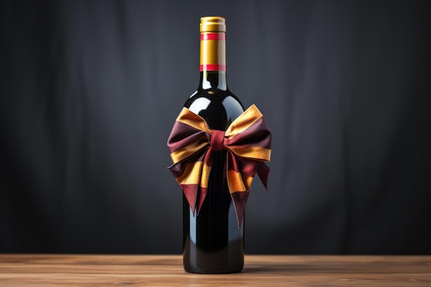 Бутылка вина с галстуком-бабочкой в подарок
