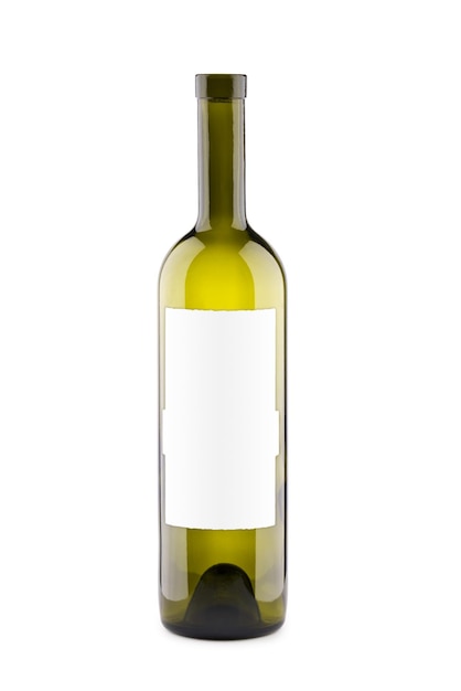 Wine bottle with label isolated