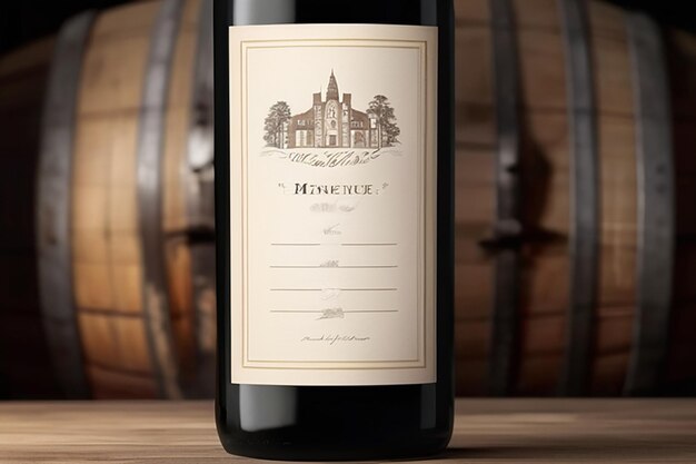 Wine Cellar Label Mockup Blank White Space Design Showcase