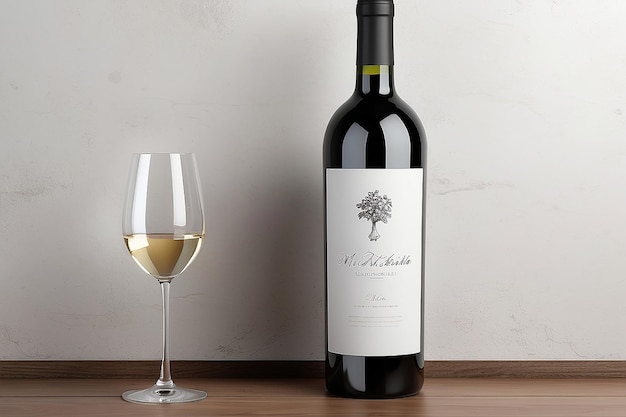 Photo wine cellar label mockup