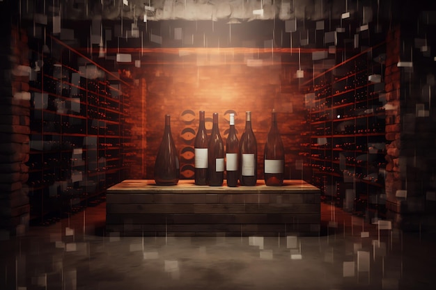 Wine Cellar Valentine Day background