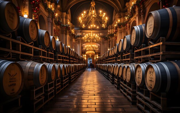 Photo wine cellar of a winery