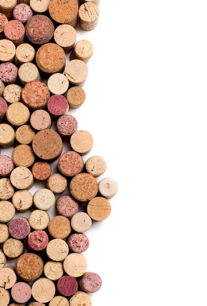 Photo wine corks on white