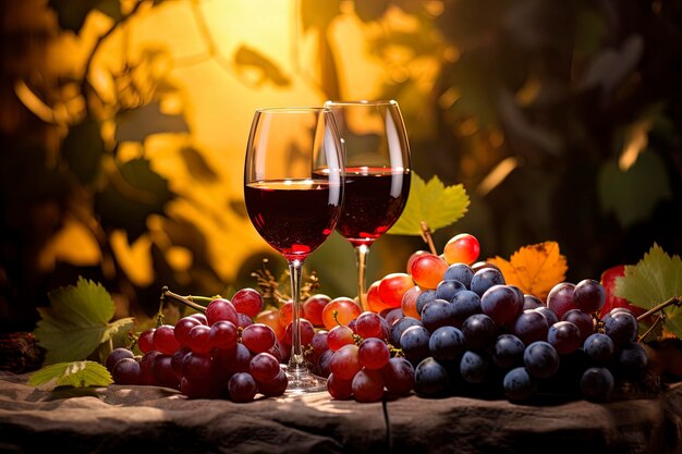 Wine fruit background