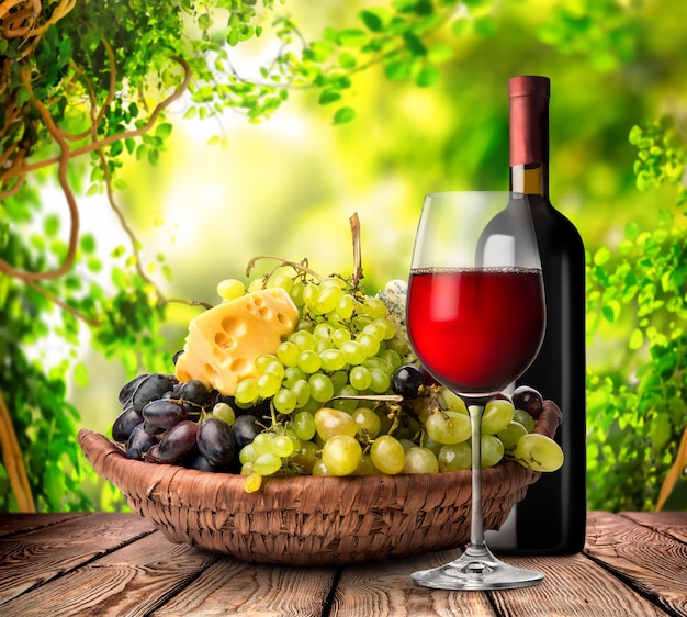 Wine and fruit