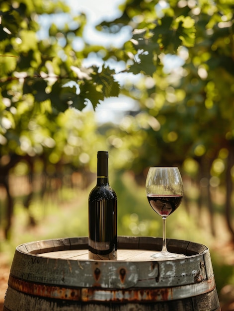 Wine Glass on Barrel