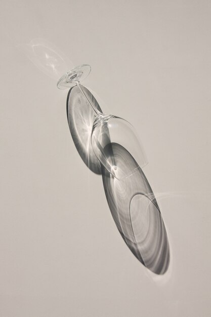 Wine glass lying on the table